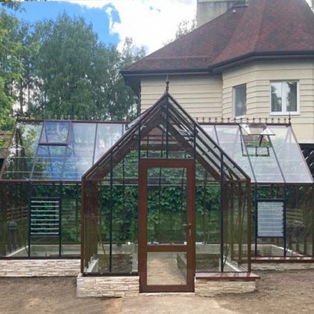 Теплица botanik T Style 45 Standard с тамбуром Standard под стекло | 2,8x6,6 м